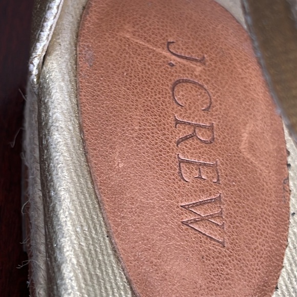 J.Crew - Gold Marina Mini Wedge Espadrille Sandals Shoes size 7 A6576 Rope Soles - Picture 3 of 7